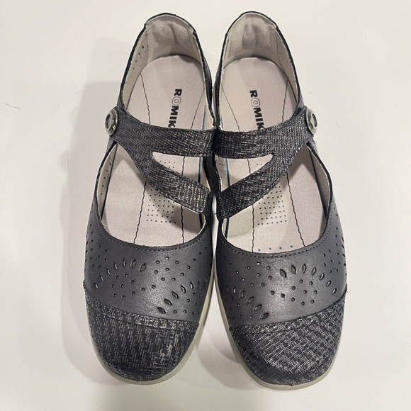 ROMIKA Women's Cassie 55 Charcoal Black Leather Mary Jane Casual Shoes EUC - Picture 8 of 12